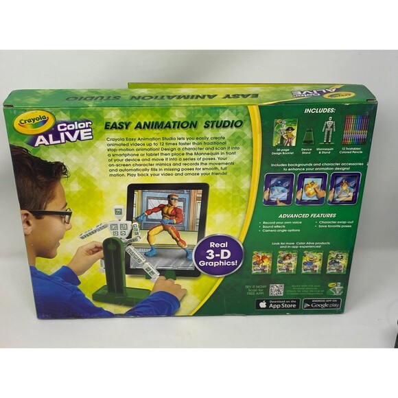 Crayola Color Alive Easy Animation Studio Complete Set +Free iOS Android App NEW - Picture 2 of 4
